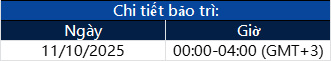 Thông báo nâng cấp máy chủ