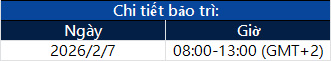 Thông báo nâng cấp máy chủ