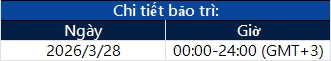 Thông báo nâng cấp máy chủ