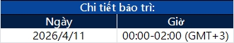 Thông báo nâng cấp máy chủ