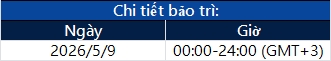 Thông báo nâng cấp máy chủ